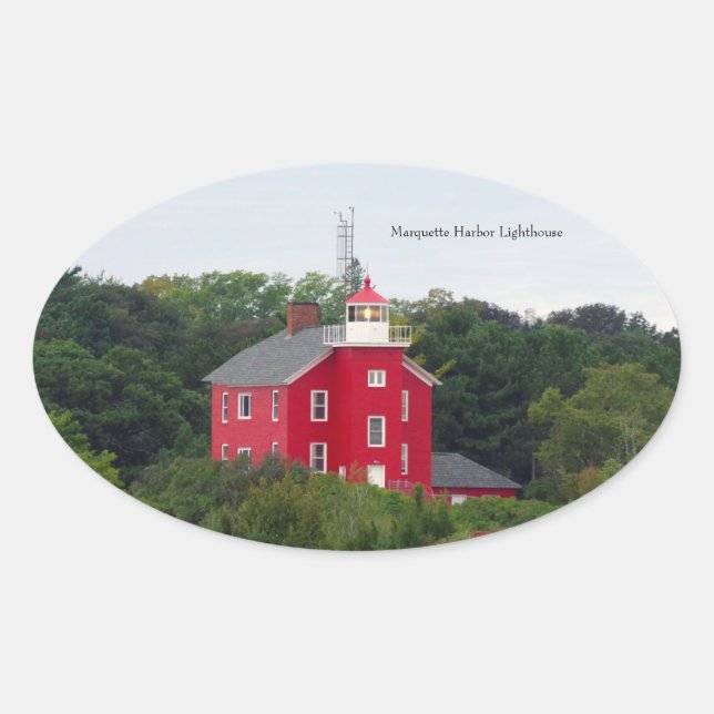 Marquette Harbor Lighthouse sticker (Front)
