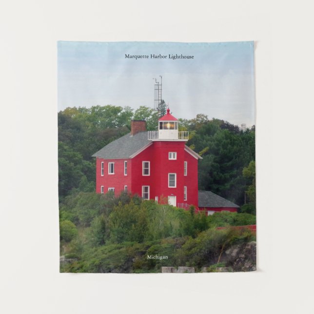 Marquette Harbor Lighthouse tapestry (Front)