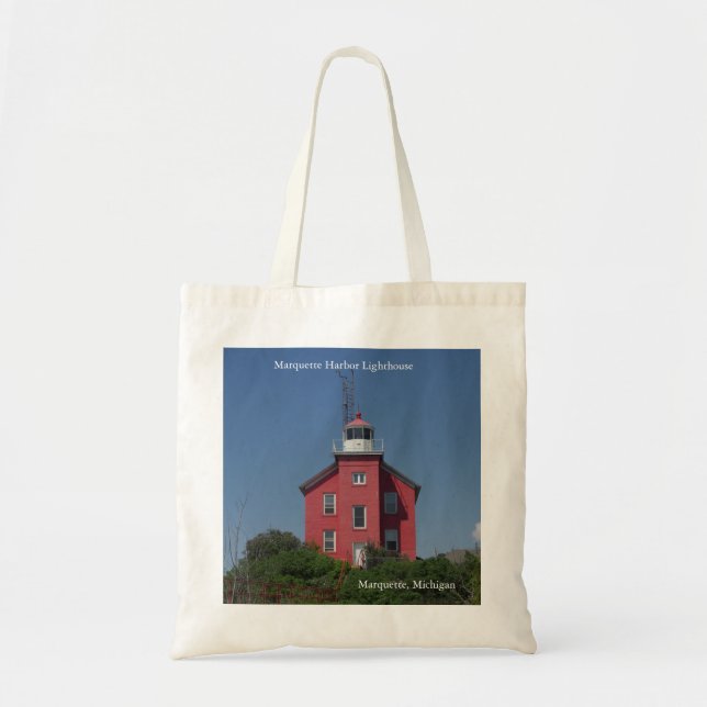 Marquette Harbor Lighthouse tote bag (Front)