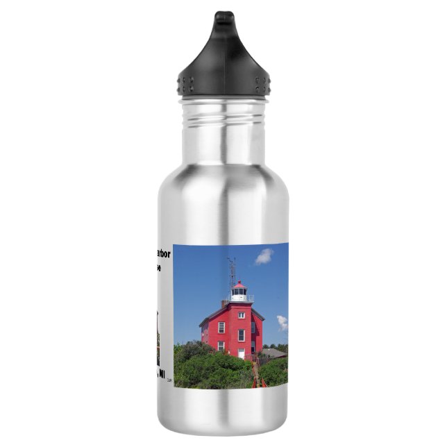Marquette Harbor Lighthouse water bottle (Right)