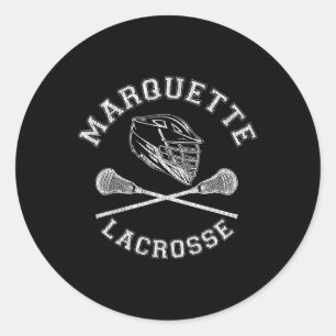 Marquette Lacrosse Vintage Distressed Retro Lax Classic Round Sticker