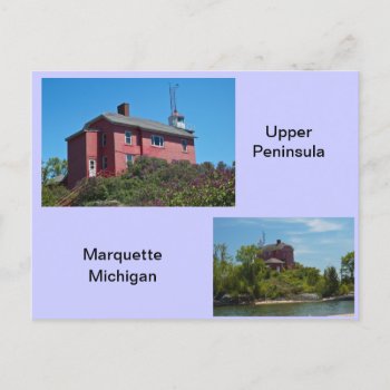 Marquette Lighthouse Postcard by lighthouseenthusiast at Zazzle