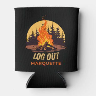 Marquette Michigan Campfire Can Cooler