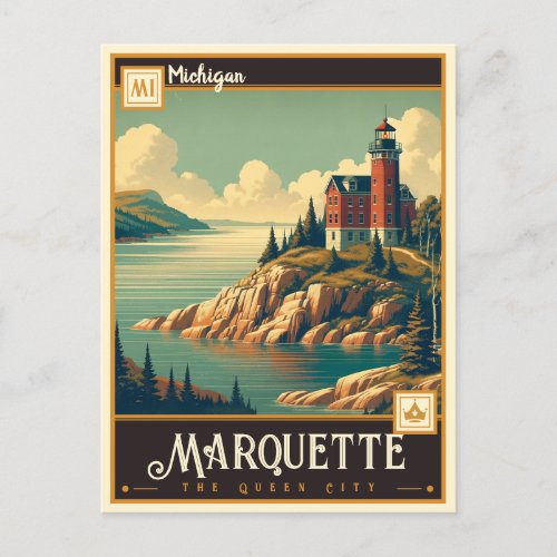 Marquette Michigan  Vintage Postcard