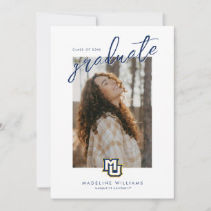 Marquette MU Interlocking Logo Graduation Announcement