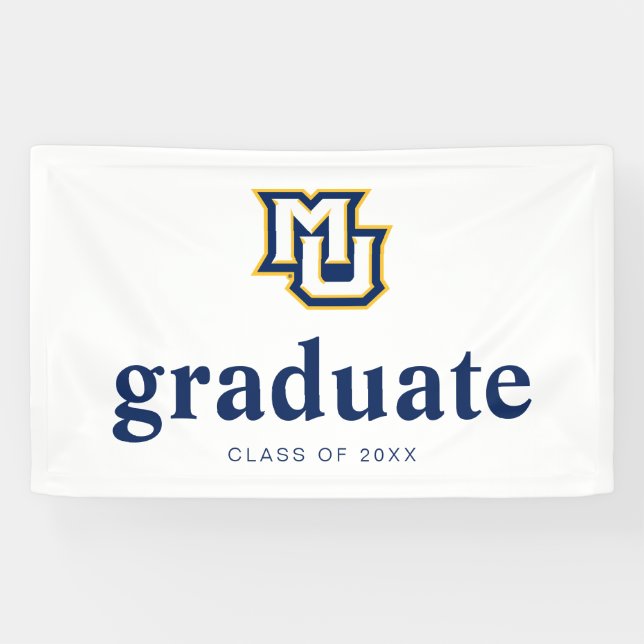 Marquette MU Interlocking Logo Graduation Banner (Horizontal)