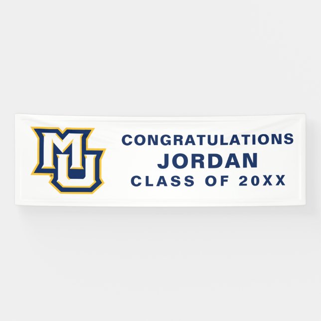 Marquette MU Interlocking Logo Graduation Banner (Horizontal)