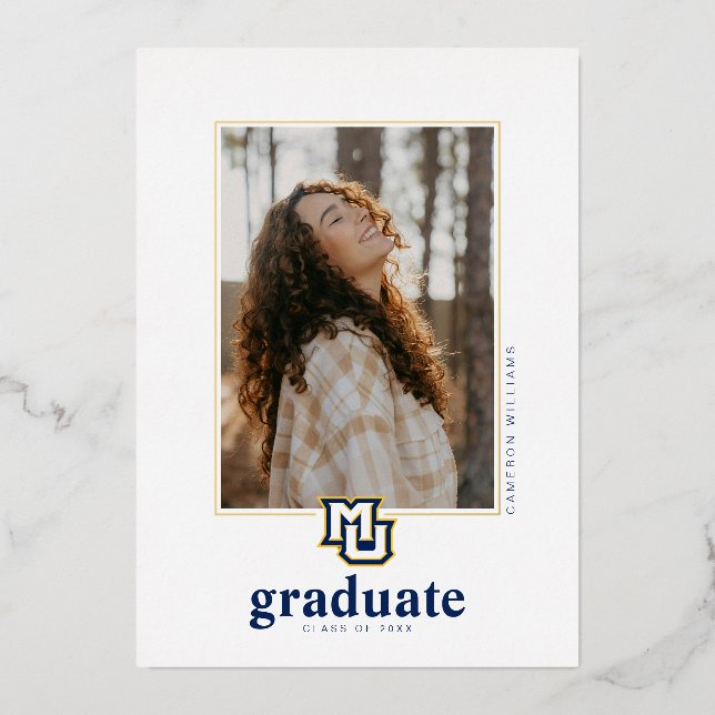 Marquette MU Interlocking Logo Graduation Foil Invitation (Front)
