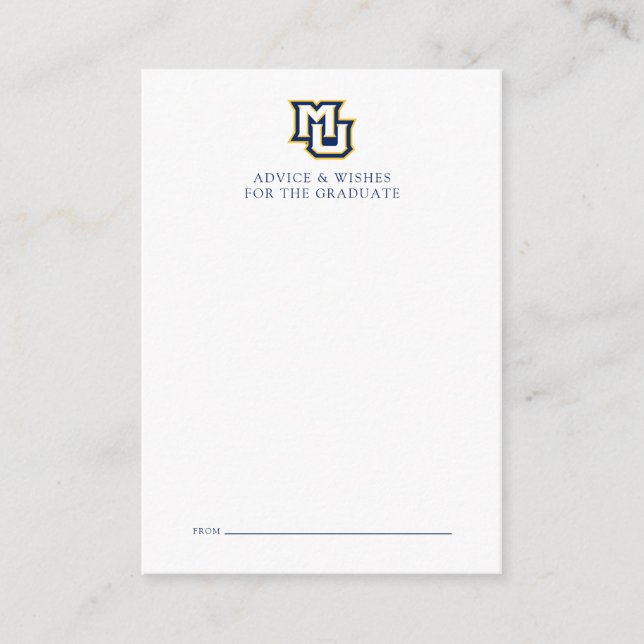 Marquette MU Interlocking Logo Graduation Note Card (Front)