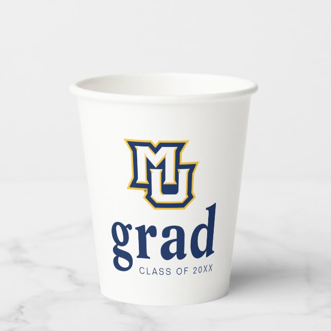 Marquette MU Interlocking Logo Graduation Paper Cups (Front)