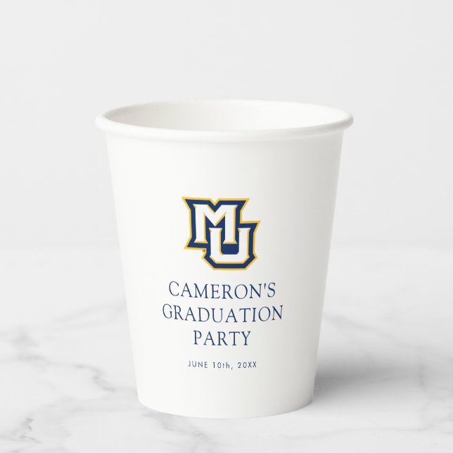 Marquette MU Interlocking Logo Graduation Paper Cups (Front)