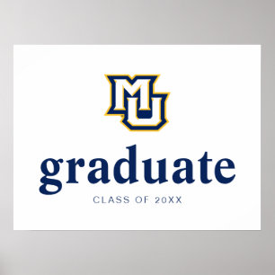 Marquette MU Interlocking Logo Graduation Poster
