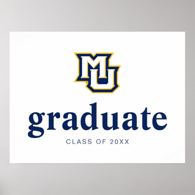 Marquette MU Interlocking Logo Graduation Poster (Front)