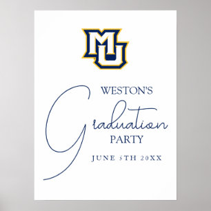 Marquette MU Interlocking Logo Graduation Poster