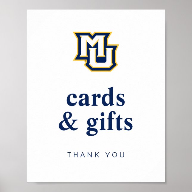 Marquette MU Interlocking Logo Graduation Poster (Front)
