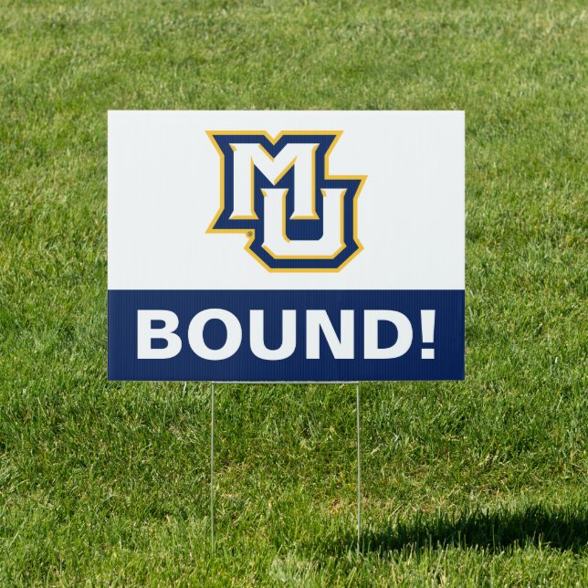 Marquette MU Interlocking Logo Graduation Sign (Insitu)