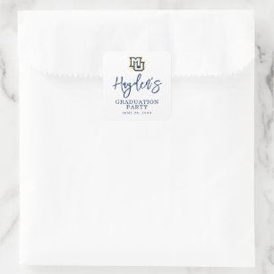 Marquette MU Interlocking Logo Graduation Square Sticker