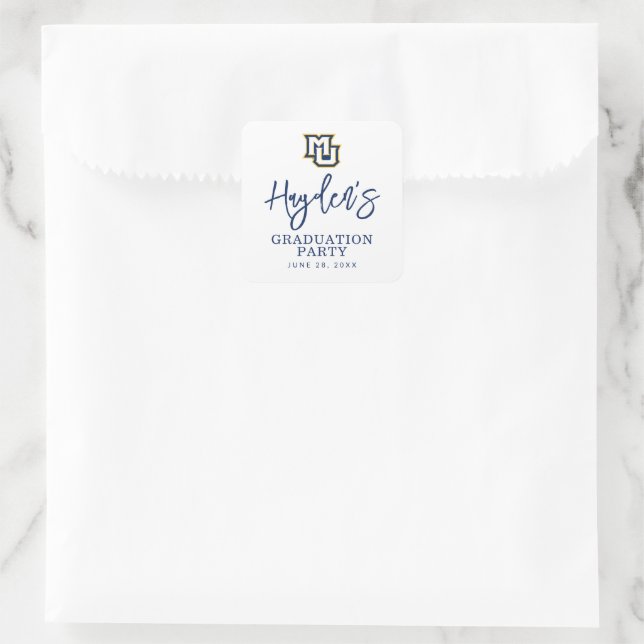 Marquette MU Interlocking Logo Graduation Square Sticker (Bag)