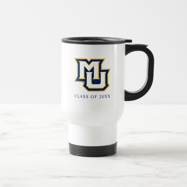 Marquette MU Interlocking Logo Graduation Travel Mug (Right)