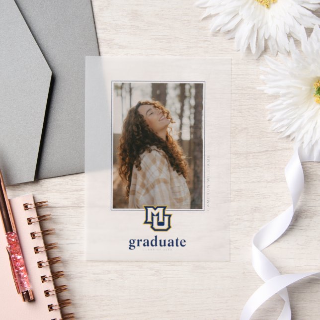 Marquette MU Interlocking Logo Graduation Vellum Invitations (Wedding)