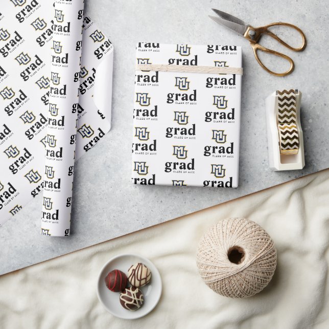 Marquette MU Interlocking Logo Graduation Wrapping Paper (Crafts)