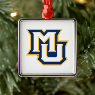 Marquette MU Interlocking Logo Holiday Metal Ornament