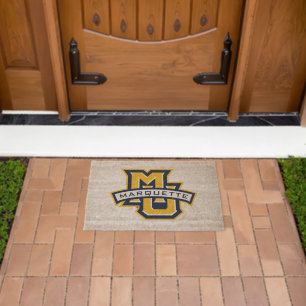 Marquette MU Logo with MARQUETTE Wordmark Fiber Doormat