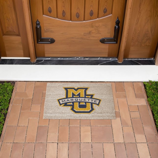 Marquette MU Logo with MARQUETTE Wordmark Fiber Doormat (Insitu (Outdoor))