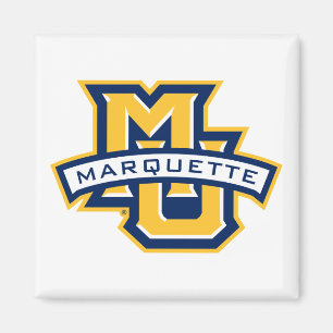 Marquette MU Logo with MARQUETTE Wordmark Magnet