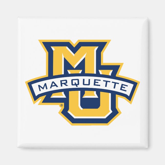 Marquette MU Logo with MARQUETTE Wordmark Magnet (Front)