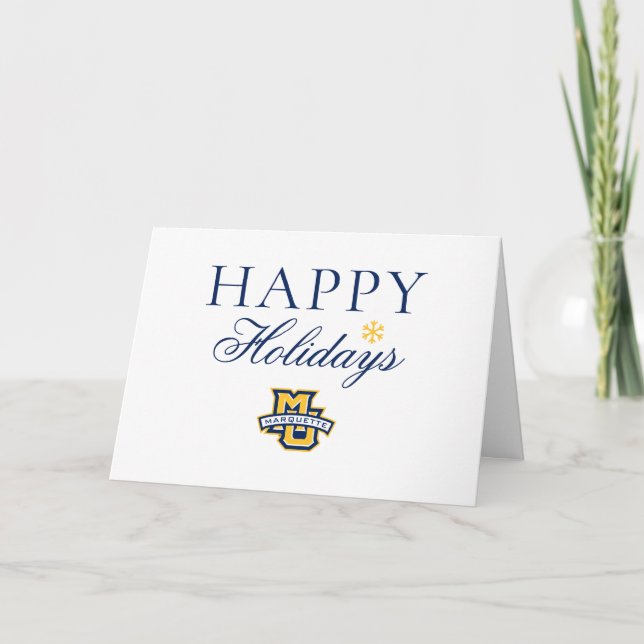 Marquette MU Logo with Wordmark Holiday Card (Front)