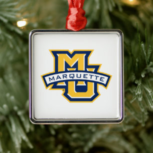 Marquette MU Logo with Wordmark Holiday Metal Ornament
