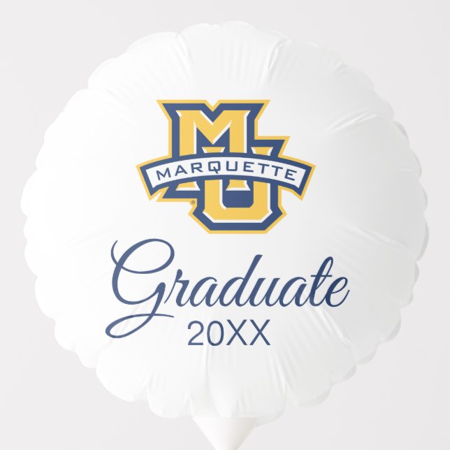 Marquette MU Logo Wordmark Graduation Balloon (Front)