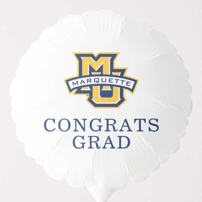 Marquette MU Logo Wordmark Graduation Balloon (Front)