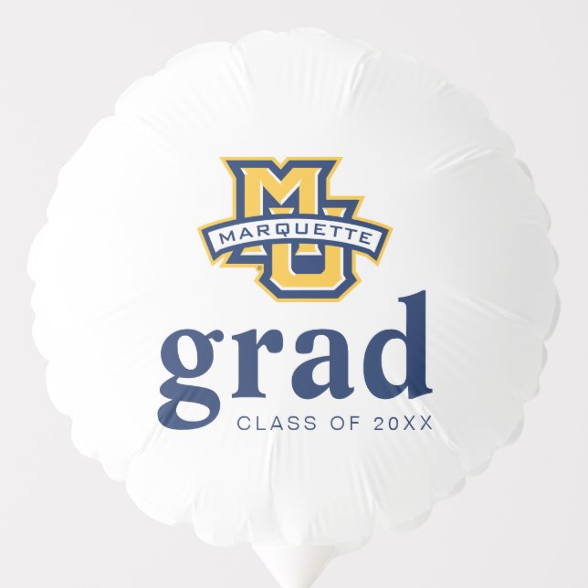 Marquette MU Logo Wordmark Graduation Balloon (Front)