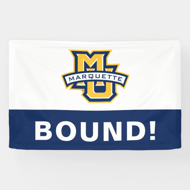 Marquette MU Logo Wordmark Graduation Banner (Horizontal)