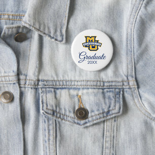 Marquette MU Logo Wordmark Graduation Button