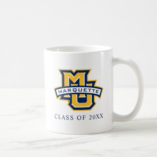Marquette MU Logo Wordmark Graduation Coffee Mug (Right)