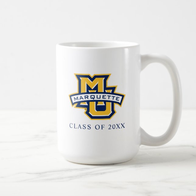 Marquette MU Logo Wordmark Graduation Coffee Mug (Right)