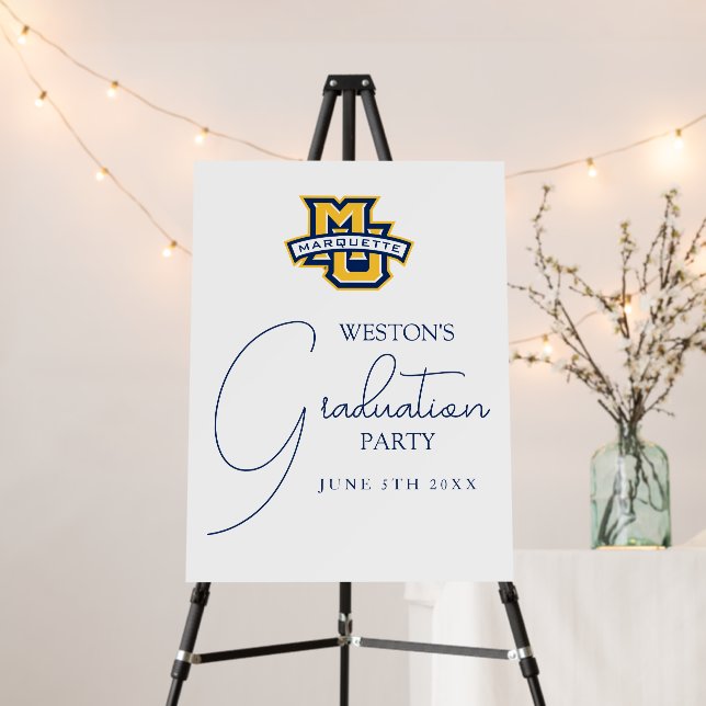 Marquette MU Logo Wordmark Graduation Foam Board (In Situ (Stand))