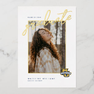 Marquette MU Logo Wordmark Graduation Foil Invitation