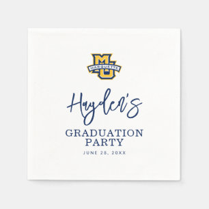 Marquette MU Logo Wordmark Graduation Napkins