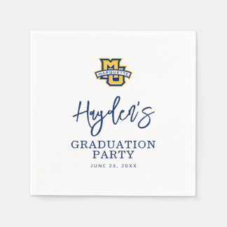 Marquette MU Logo Wordmark Graduation Napkins