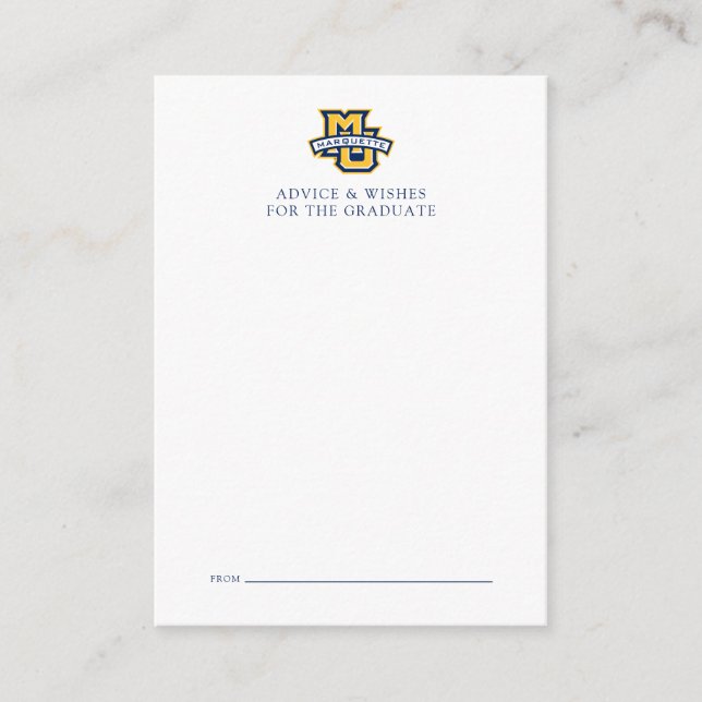 Marquette MU Logo Wordmark Graduation Note Card (Front)