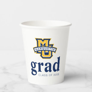 Marquette MU Logo Wordmark Graduation Paper Cups