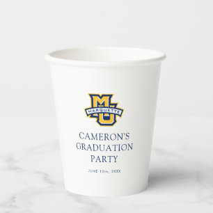 Marquette MU Logo Wordmark Graduation Paper Cups