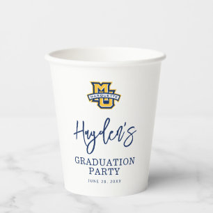 Marquette MU Logo Wordmark Graduation Paper Cups