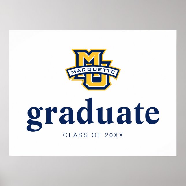 Marquette MU Logo Wordmark Graduation Poster (Front)