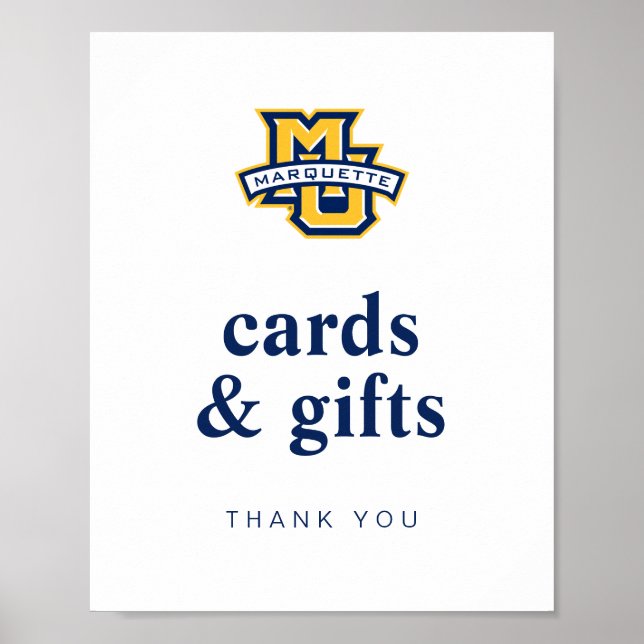Marquette MU Logo Wordmark Graduation Poster (Front)