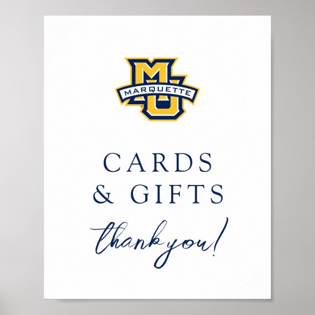 Marquette MU Logo Wordmark Graduation Poster (Front)